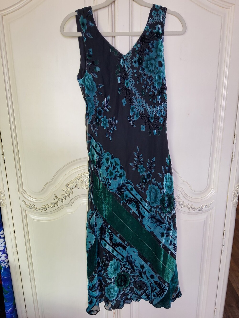 Vintage 90s Burnout Velvet Slip Dress